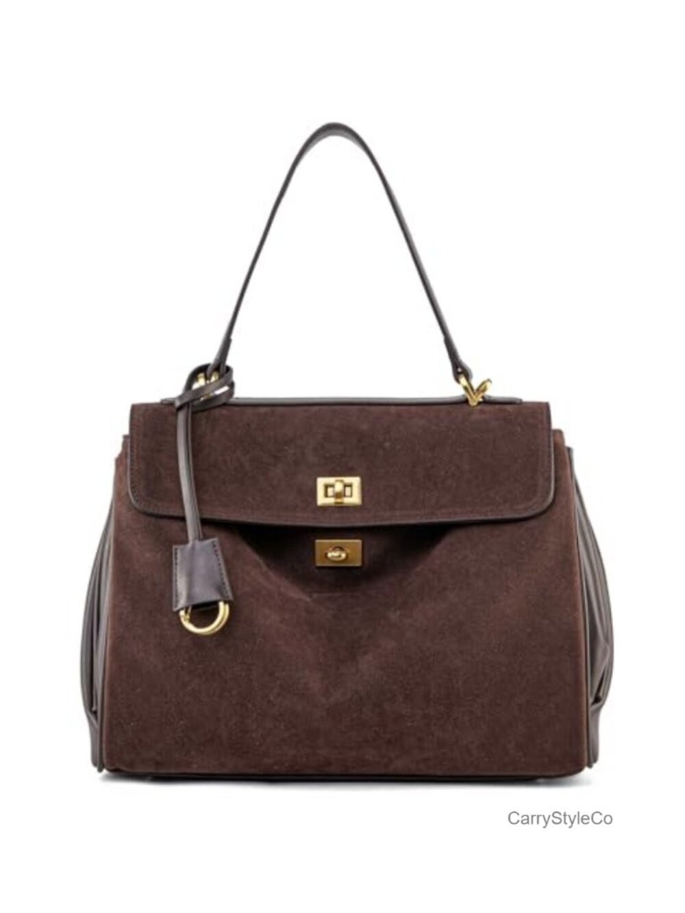 Suede & Leather Tote Bag for Women Soft Leather Shoulder Handbag Satchel Purse